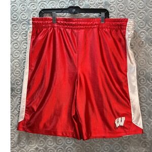 NCAA Wisconsin Badgers Basketball Shorts‎ Red White Mens Large L/G